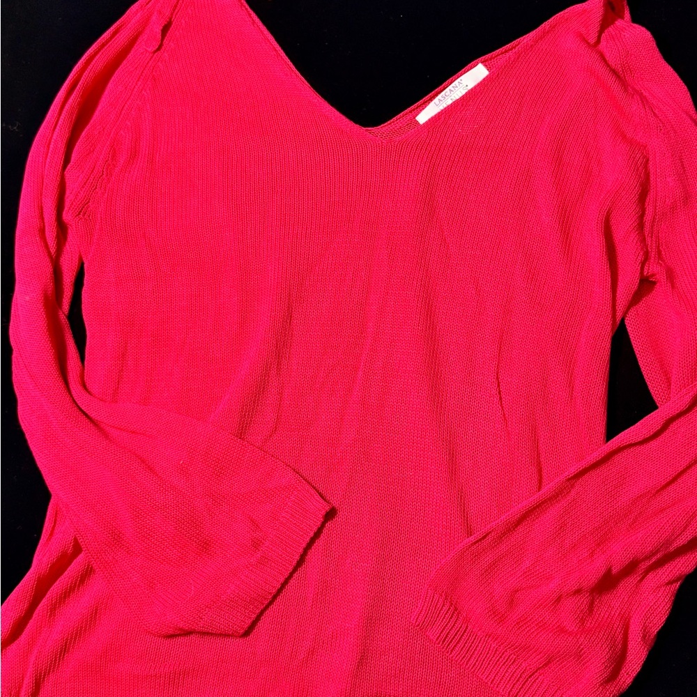 Chic V-Neck Sweater in Bold Pink(NWOT)